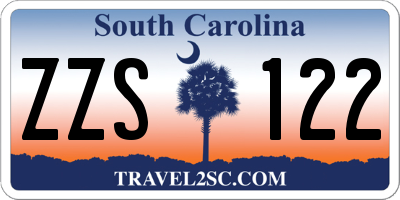 SC license plate ZZS122