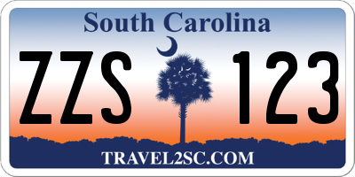 SC license plate ZZS123