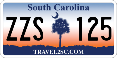 SC license plate ZZS125