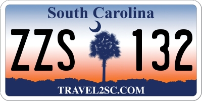 SC license plate ZZS132