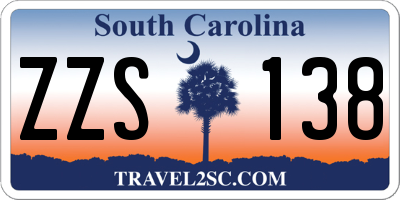 SC license plate ZZS138