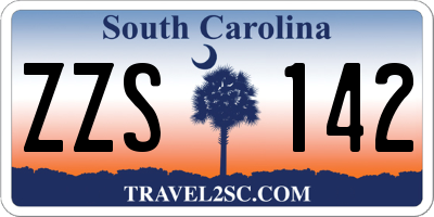 SC license plate ZZS142