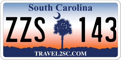 SC license plate ZZS143