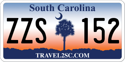 SC license plate ZZS152