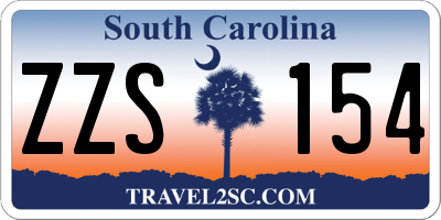 SC license plate ZZS154