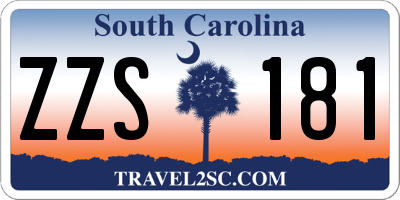 SC license plate ZZS181