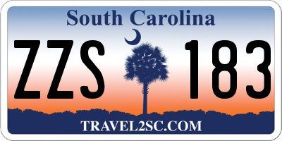 SC license plate ZZS183