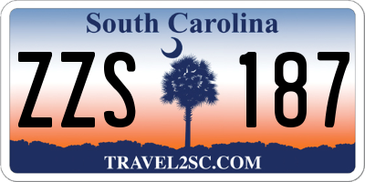 SC license plate ZZS187