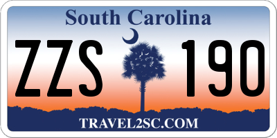 SC license plate ZZS190