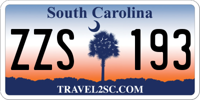 SC license plate ZZS193