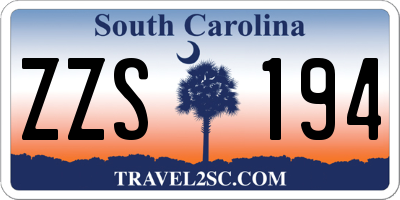 SC license plate ZZS194