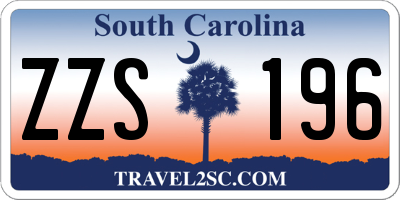 SC license plate ZZS196