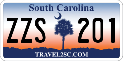 SC license plate ZZS201