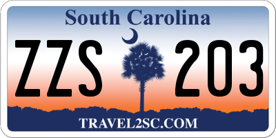 SC license plate ZZS203