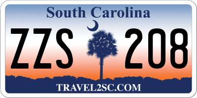 SC license plate ZZS208