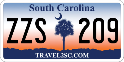 SC license plate ZZS209