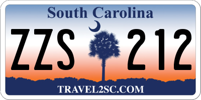SC license plate ZZS212