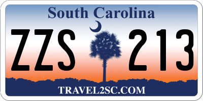 SC license plate ZZS213