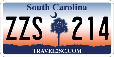 SC license plate ZZS214