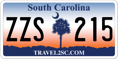 SC license plate ZZS215