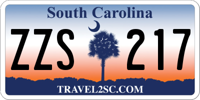 SC license plate ZZS217