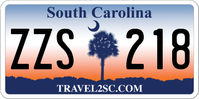 SC license plate ZZS218