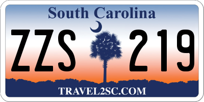 SC license plate ZZS219
