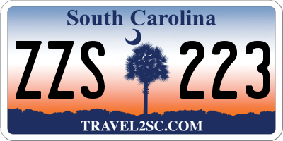 SC license plate ZZS223