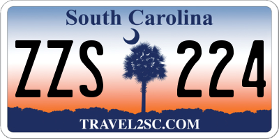 SC license plate ZZS224