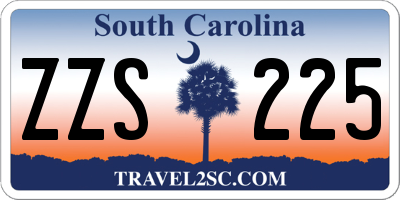 SC license plate ZZS225