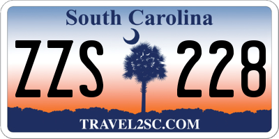 SC license plate ZZS228