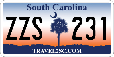 SC license plate ZZS231