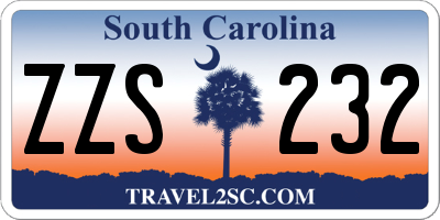 SC license plate ZZS232