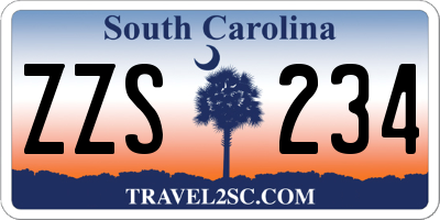 SC license plate ZZS234