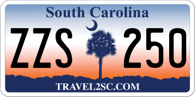 SC license plate ZZS250