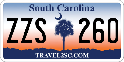 SC license plate ZZS260
