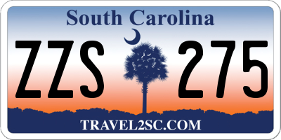 SC license plate ZZS275