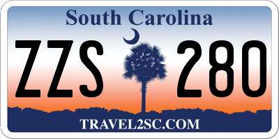 SC license plate ZZS280