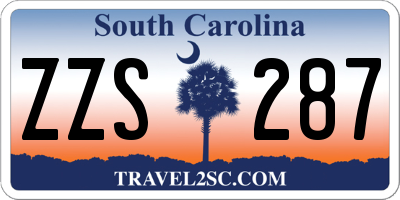 SC license plate ZZS287