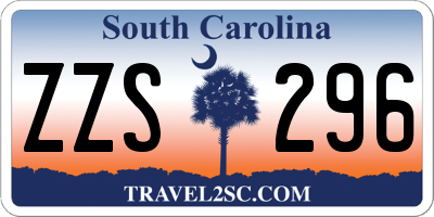 SC license plate ZZS296