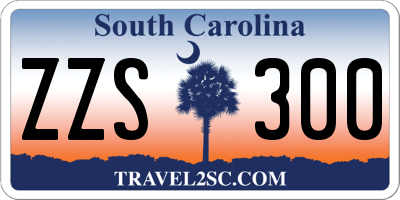 SC license plate ZZS300