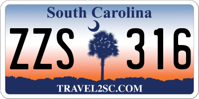 SC license plate ZZS316