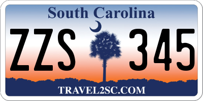 SC license plate ZZS345