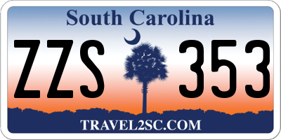 SC license plate ZZS353