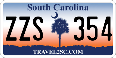 SC license plate ZZS354