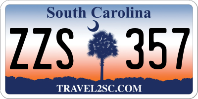 SC license plate ZZS357