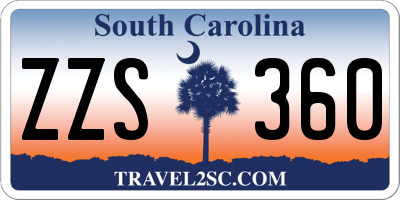 SC license plate ZZS360