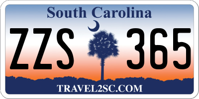 SC license plate ZZS365