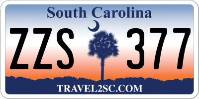 SC license plate ZZS377