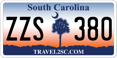 SC license plate ZZS380